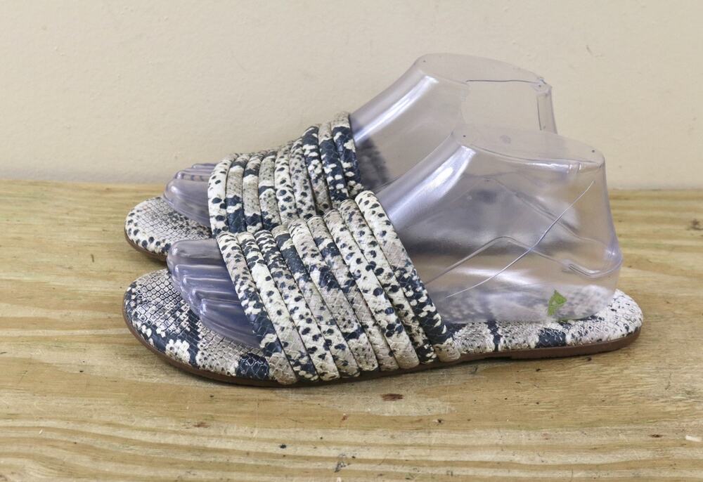Tkees Sandals 8 Snake Print Embossed Caro Slip On 39 Flats Shoes Boho